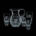 40 Oz. Medallion Crystal Pitcher & 4 Hiball Glasses